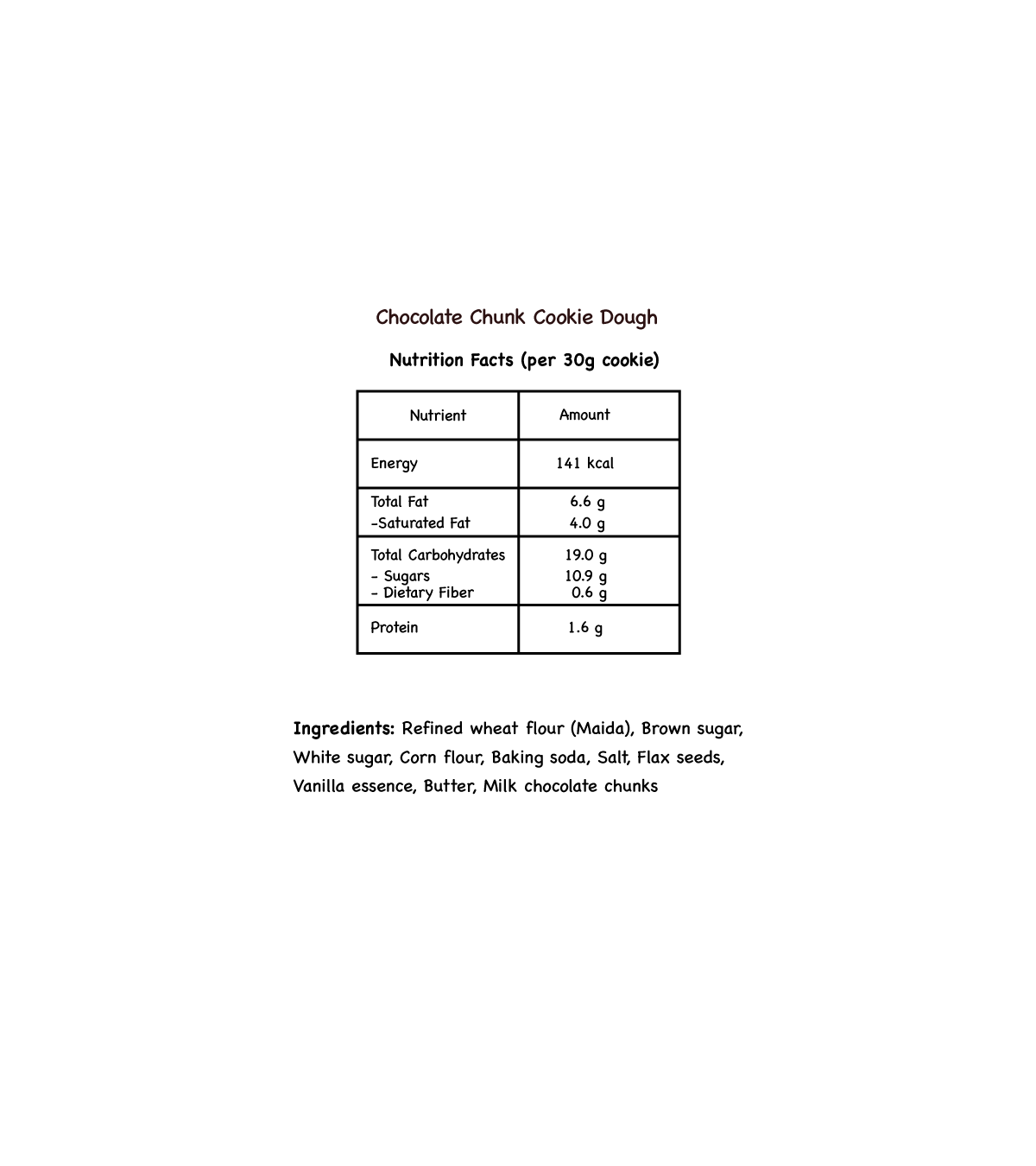 Chocolate Chunk Cookie Dough - Pack of 10